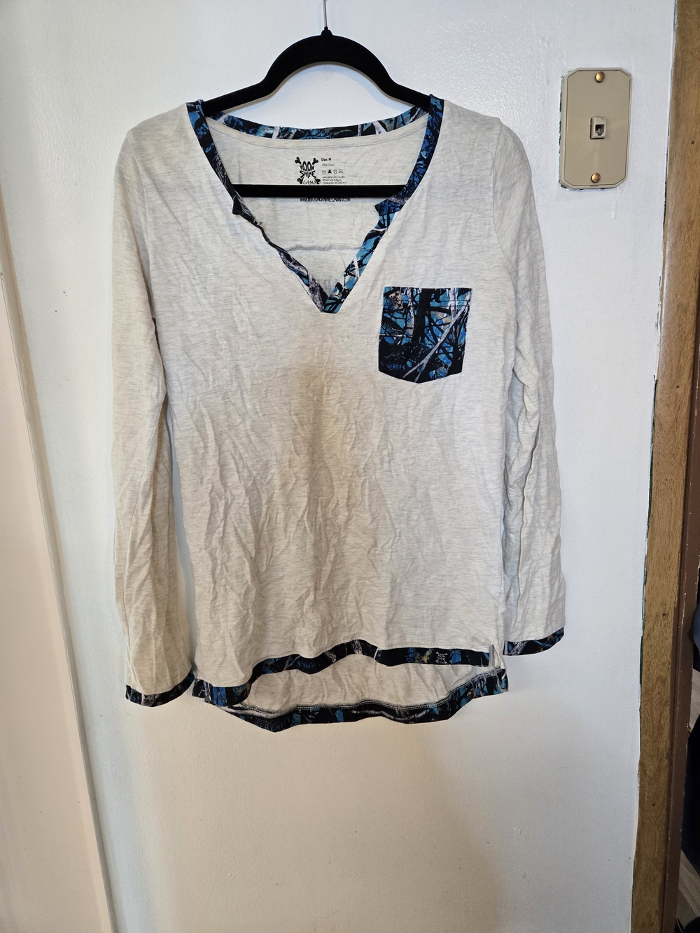 Muddy Girl Long-Sleeve Top with Blue Camo